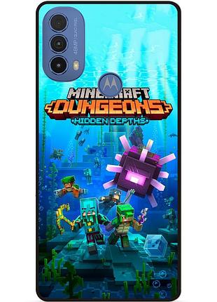 Силиконовый чехол бампер для motorola moto e20 с рисунком майнкрафт minecraft