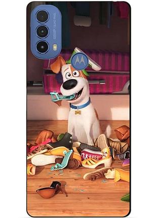 Силиконовый чехол бампер для motorola moto e20 с рисунком пес макс тайная жизнь домашних животных