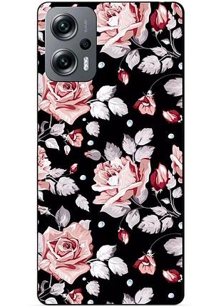 Силиконовый бампер чехол для xiaomi poco x4 gt с рисунком розы