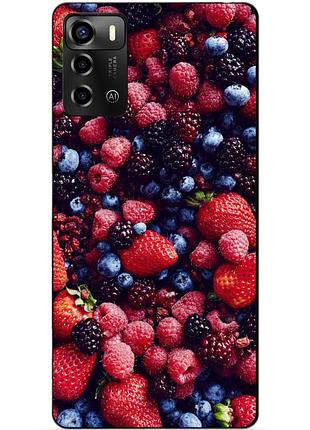 Силіконовий бампер чохол для zte blade a72 з малюнком ягоди