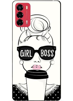Силиконовый бампер чехол для zte blade v40 vita с рисунком girl boss
