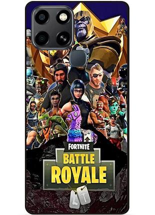 Силіконовий чохол бампер для infinix smart 6 з малюнком фортнайт fortnite