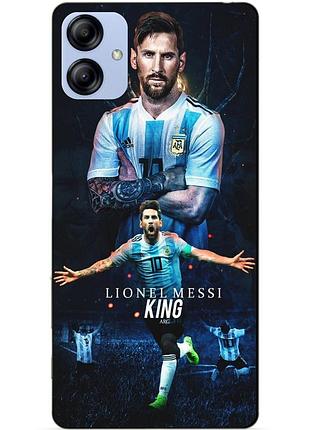 Силиконовый бампер чехол для samsung a04e с рисунком messi аргентина