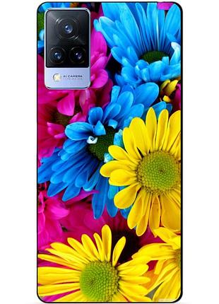 Силіконовий бампер чохол для vivo v21 з малюнком хризантеми