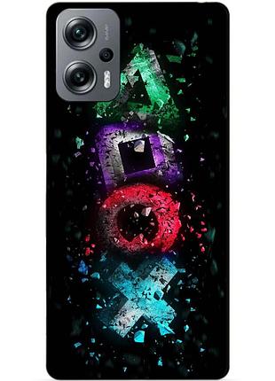Силиконовый бампер чехол для xiaomi poco x4 gt с рисунком playstation