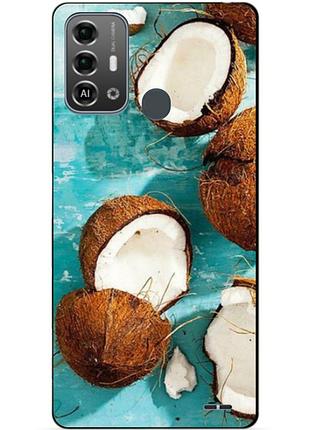 Силиконовый бампер чехол для zte blade a53 pro с рисунком кокосы