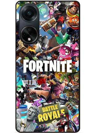 Силиконовый бампер чехол для oppo a98 с картинкой fortnite фортнайт