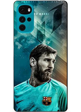 Силиконовый чехол бампер для motorola moto g22 с рисунком leo messi месси