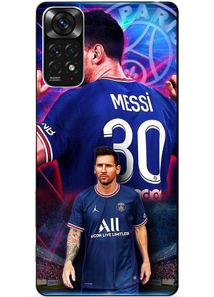 Силиконовый чехол бампер для xiaomi redmi note 11s / note 11 с рисунком месси псж messi