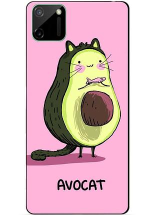 Силиконовый чехол бампер для realme c11 с рисунком avocat