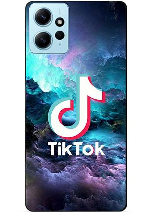 Силіконовий бампер чохол для xiaomi redmi note 12 з малюнком tik tok