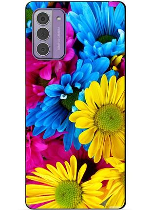 Силиконовый чехол бампер для nokia g42 с рисунком хризантемы цветы