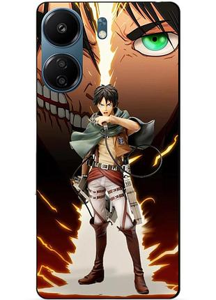 Силіконовий чохол бампер для xiaomi redmi 13c з малюнком атака титанів attack on titan