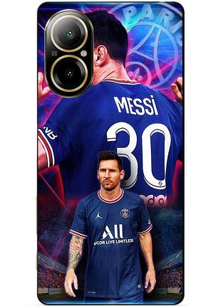 Чехол силиконовый бампер для realme c67 с рисунком месси псж messi