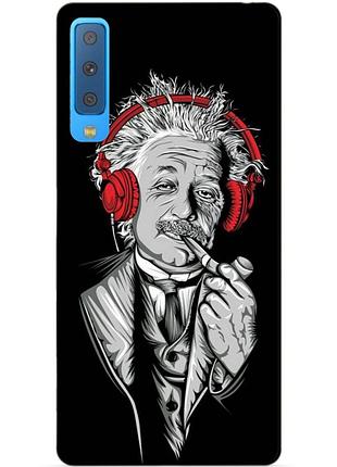 Силиконовый бампер для samsung a7 2018 galaxy a750 с рисунком эйнштейн