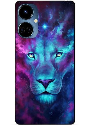 Силиконовый бампер чехол для tecno camon 19/19 pro с рисунком космический лев
