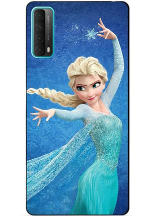 Силиконовый бампер чехол для huawei p smart 2021 с рисунком эльза