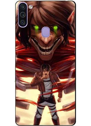 Силиконовый бампер чехол для samsung m11 galaxy m115f с аниме attack on titan