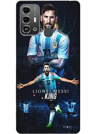 Силиконовый бампер чехол для zte blade a53 pro с рисунком messi аргентина месси