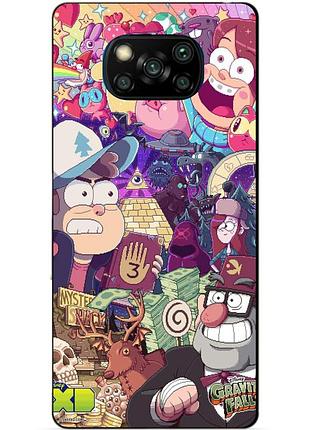 Силиконовый бампер чехол для xiaomi poco x3 с рисунком гравити фолз