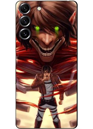 Силиконовый чехол бампер для samsung s21 fe с рисунком attack on titan атака титанов