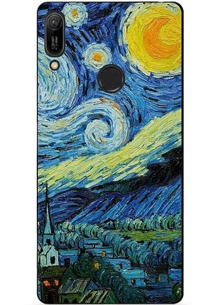 Бампер силиконовый чехол для huawei y6 prime 2019 с рисунком лунная ночь
