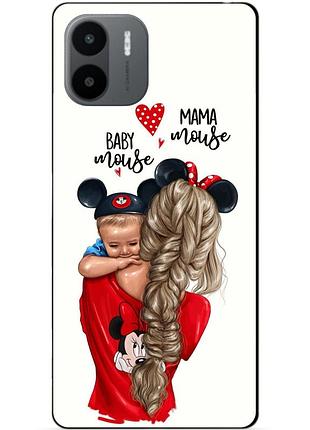 Силиконовый бампер чехол для xiaomi redmi a1/a2 с рисунком мама и малыш