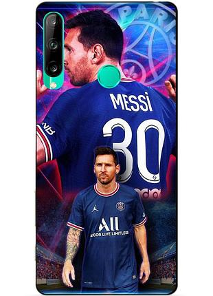 Силиконовый чехол бампер для huawei p40 lite e с рисунком месси псж
