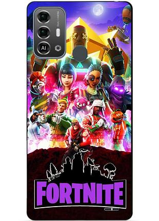 Силіконовий бампер чохол для zte blade a53 pro з малюнком фортнайт fortnite