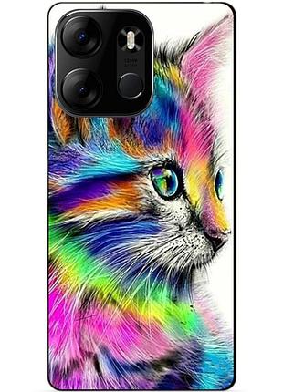 Силиконовый бампер чехол для tecno spark go 2023 с рисунком акварельный котик