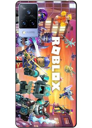Силиконовый бампер чехол для vivo v21 с картинкой роблокс