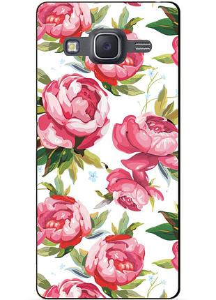 Силиконовый чехол бампер с рисунком для samsung galaxy j7 j700 пионы