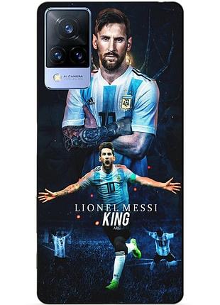 Силиконовый бампер чехол для vivo v21 с рисунком messi аргентина