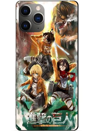 Силиконовый чехол бампер для iphone 11 pro с рисунком атака на титанов attack on titan