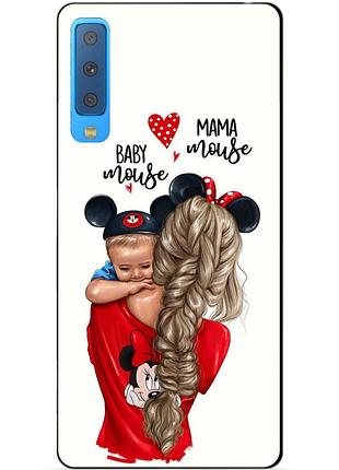 Силиконовый чехол для samsung a7 2018 galaxy a750 с рисунком мама с малышом