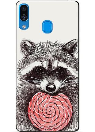 Чехол силиконовый для samsung a30 с рисунком енот
