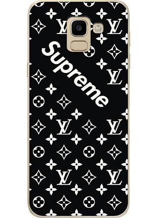 Бампер силіконовий для samsung j6 2018 galaxy j600 з малюнком supreme
