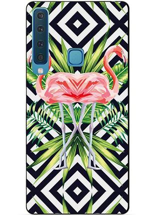 Бампер силиконовый для samsung a9 2018 galaxy a920 с рисунком фламинго