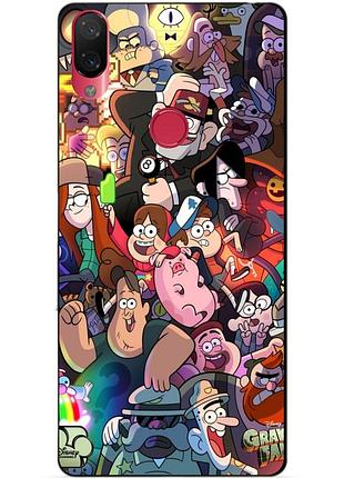 Силиконовый бампер чехол для xiaomi mi play с рисунком gravity falls