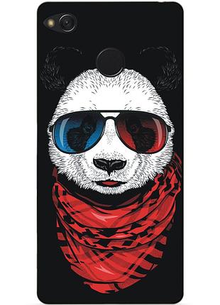 Силиконовый чехол бампер для xiaomi redmi 4x с рисунком панда в очках