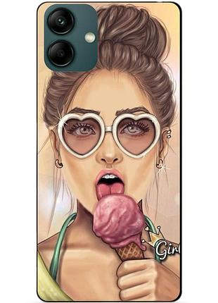 Силиконовый бампер чехол для samsung a04 с рисунком мороженое