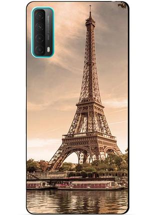 Силиконовый бампер чехол для huawei p smart 2021 с рисунком париж