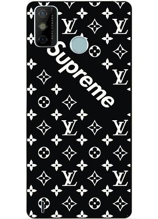Силіконовий бампер чохол для tecno spark 6 go з малюнком supreme lv
