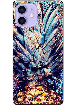Силіконовий чохол бампер для iphone 12 mini з малюнком ананас