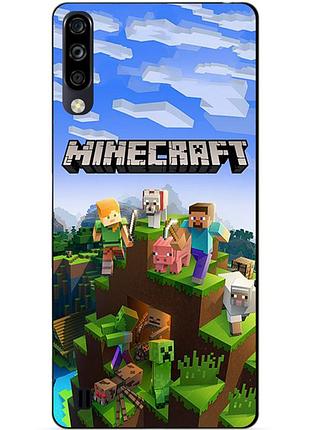 Чехол силиконовый бампер для zte blade a7 2020 с рисунком minecraft майнкрафт