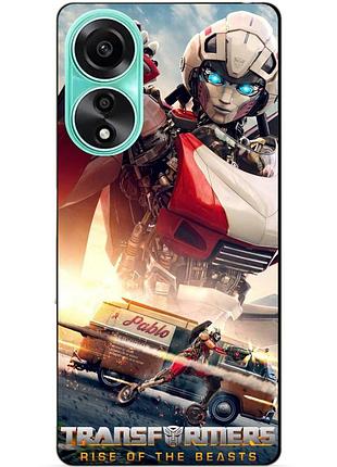 Силиконовый чехол бампер для oppo a78 с рисунком арси трансформеры
