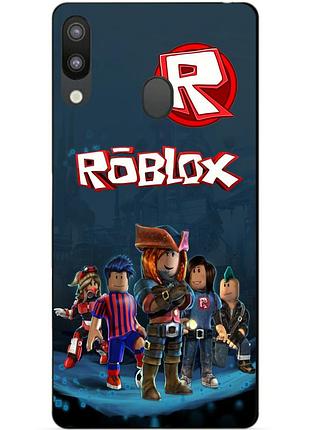 Силиконовый бампер чехол для samsung m20 2019 с рисунком roblox