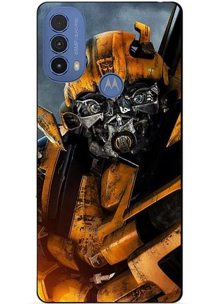 Силиконовый чехол бампер для motorola moto e20 с рисунком бамблби bumblebee трансформеры