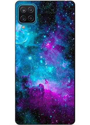 Силиконовый бампер чехол для samsung a12 с рисунком галактика