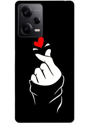 Силиконовый чехол бампер для xiaomi redmi note 12 pro 5g с рисунком знак любви